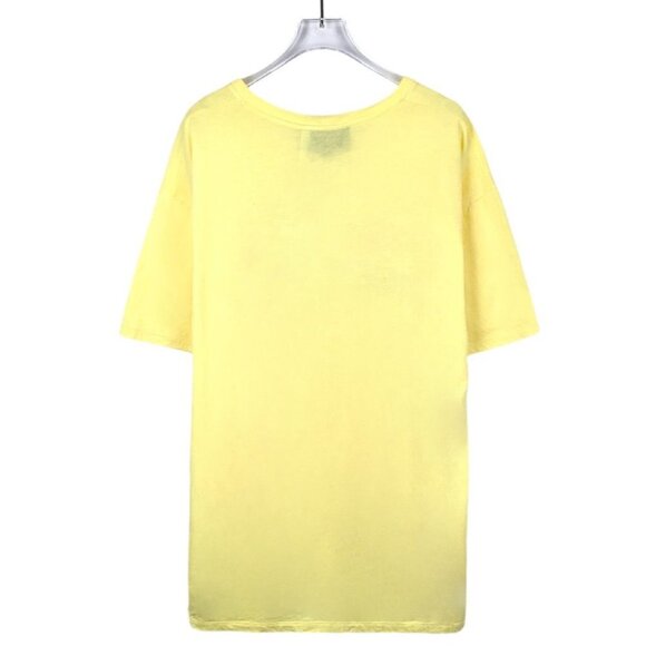 Gucci Yellow Apple Logo Print Round Neck Short Sleeve T-Shirt Made In Italy - Picture 2 of 7